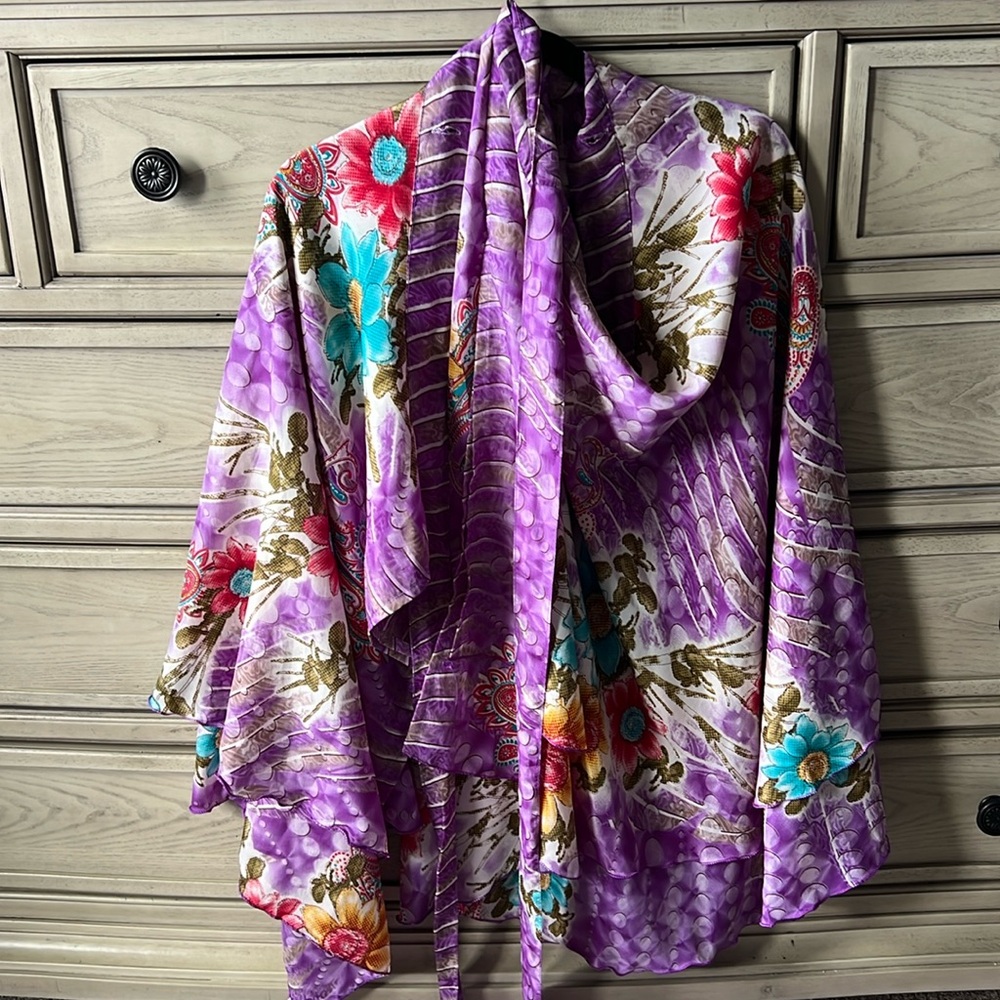 100% silk Multiway Dress Skirt Kimono Coverup One Size